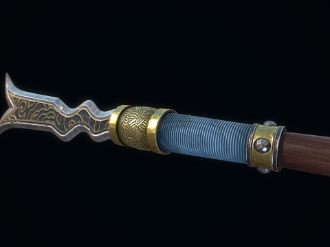 Lancia del serpente a doppio taglio Modello 3D