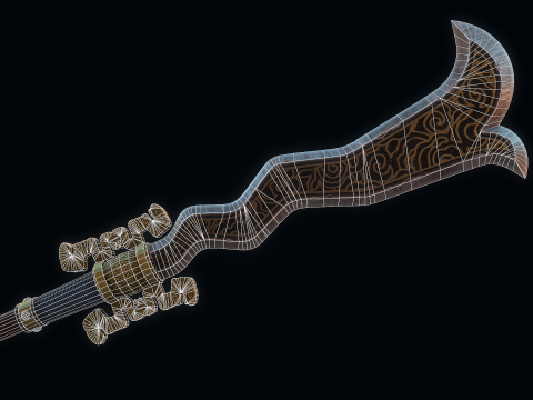 Lancia del serpente a doppio taglio Modello 3D