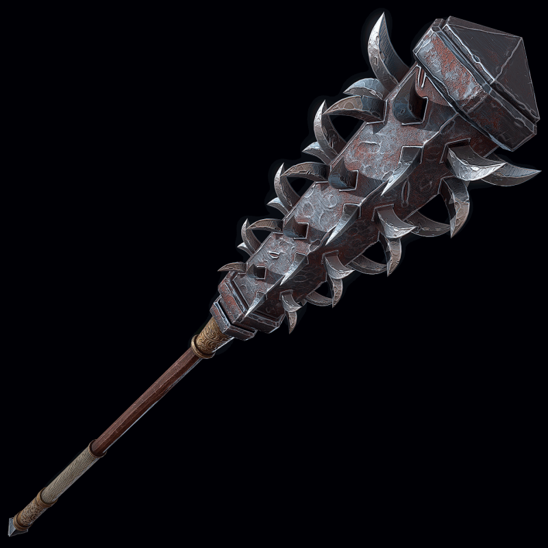 Wolfs Fang Mace 3D Model .c4d .max .obj .3ds .fbx .stl .blend 
