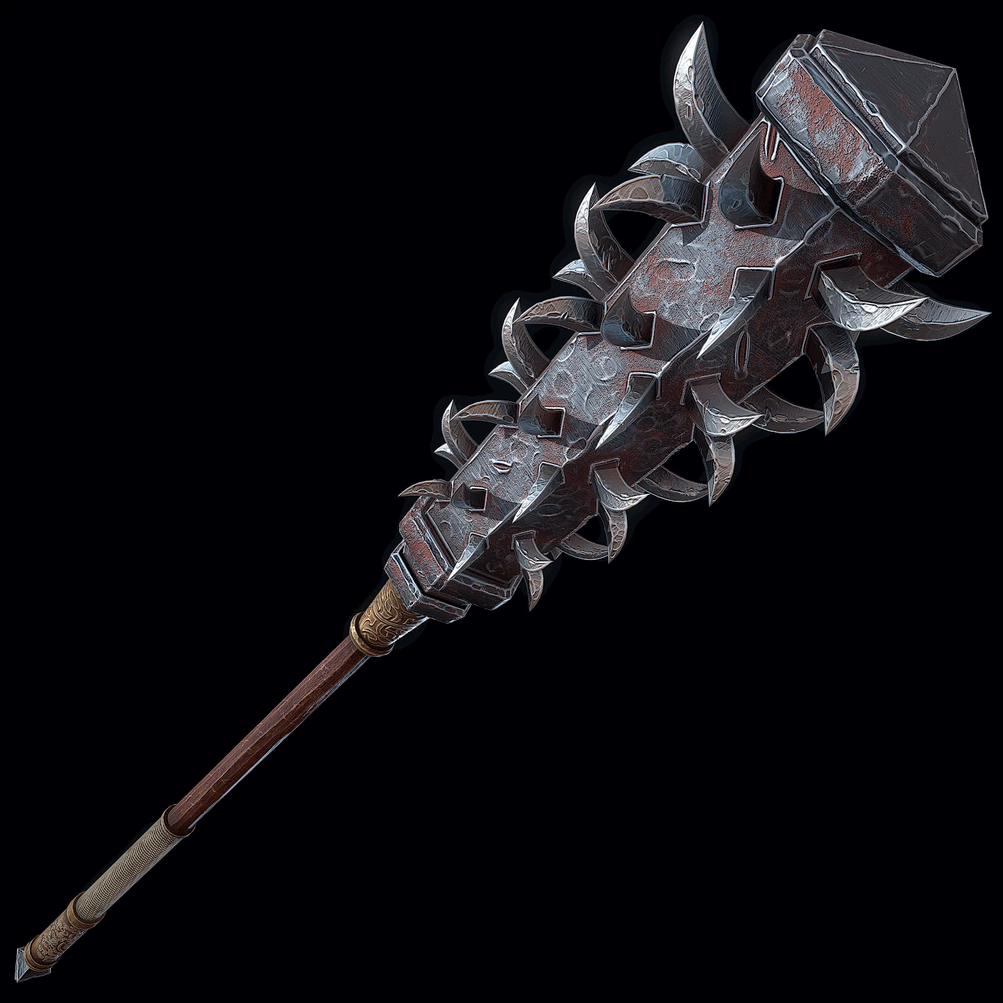 Wolfs Fang Mace 3D Model .c4d .max .obj .3ds .fbx .stl .blend