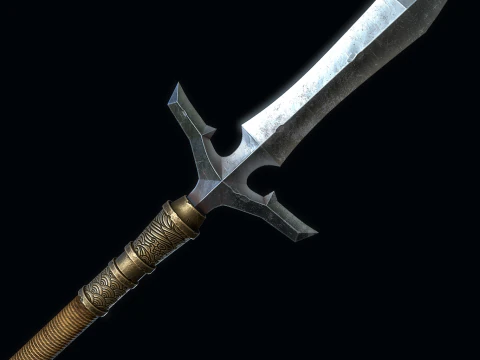 Tombak Jepang jumonji yari Model 3D