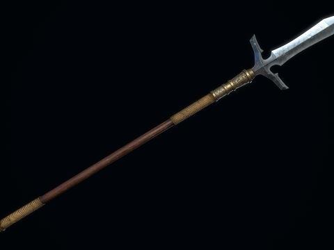Japońska włócznia jumonji yari Model 3D