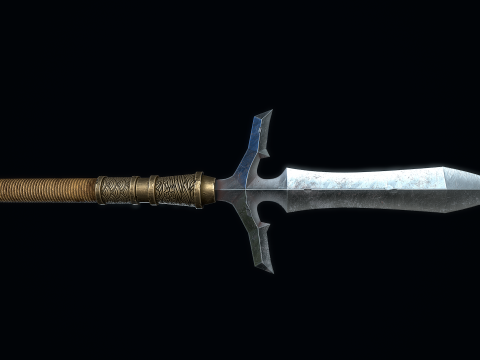 Japońska włócznia jumonji yari Model 3D