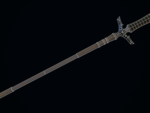 Japońska włócznia jumonji yari Model 3D