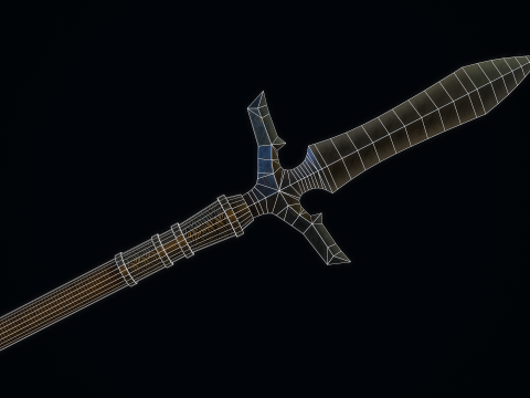 Japońska włócznia jumonji yari Model 3D