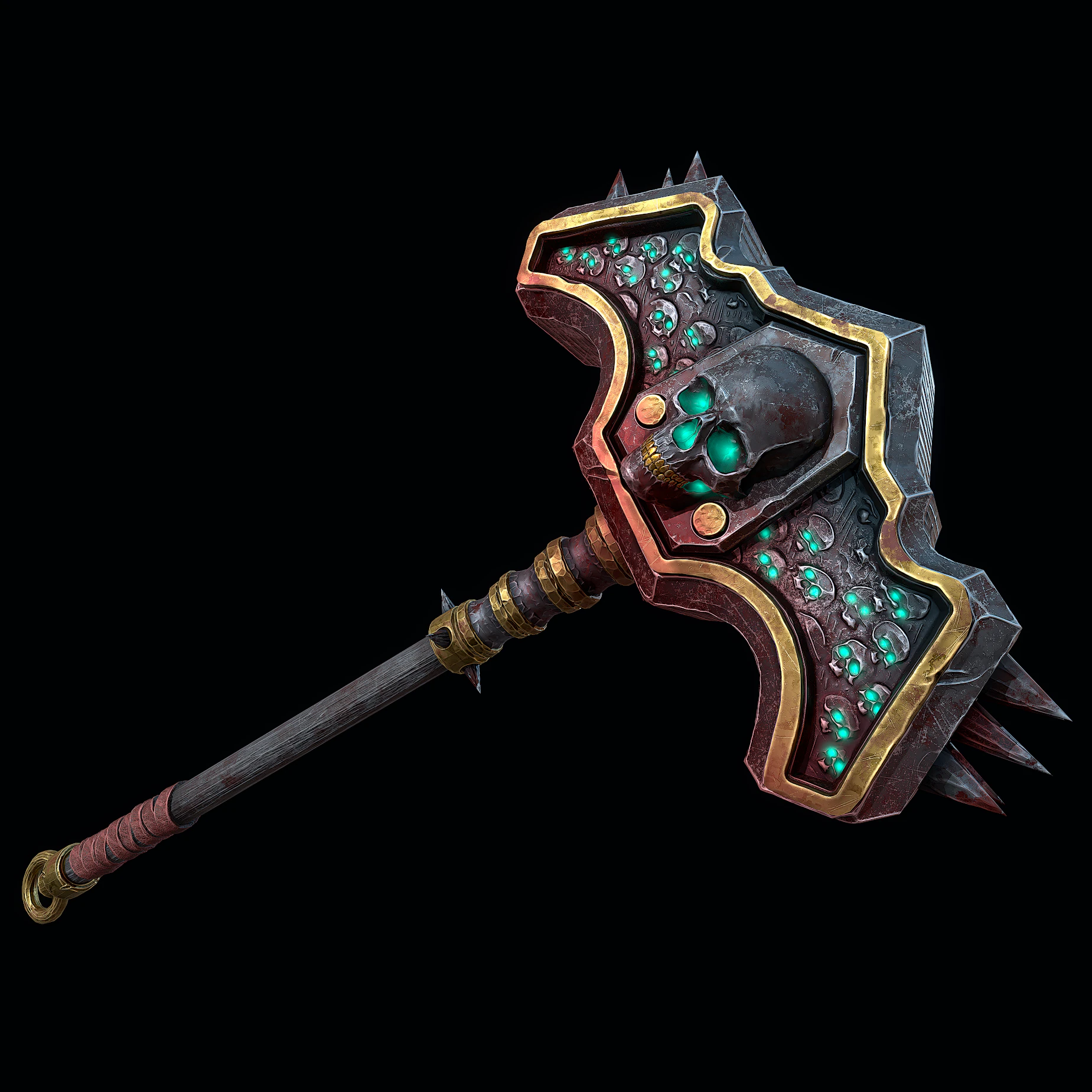 Necromancer Skull Crusher 3D Model .c4d .max .obj .3ds .fbx .stl .blend 