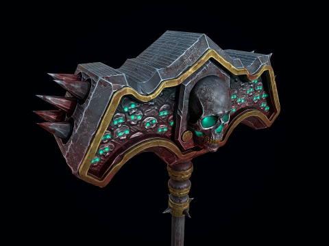 नेक्रोमैंसर खोपड़ी कोल्हू 3D मॉडल