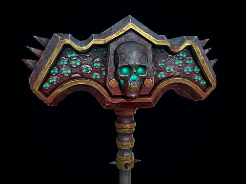 नेक्रोमैंसर खोपड़ी कोल्हू 3D मॉडल