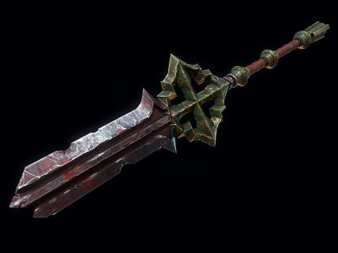 Spada dell'eroe rotta Modello 3D