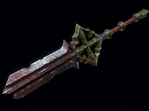 Зламаний меч героя 3D Модель