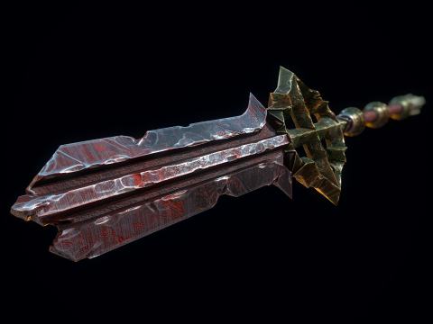 Spada dell'eroe rotta Modello 3D