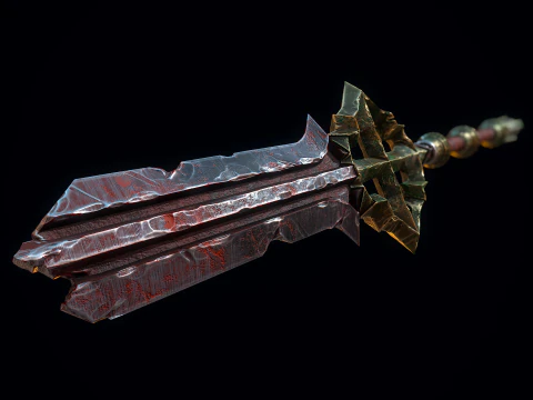 Зламаний меч героя 3D Модель