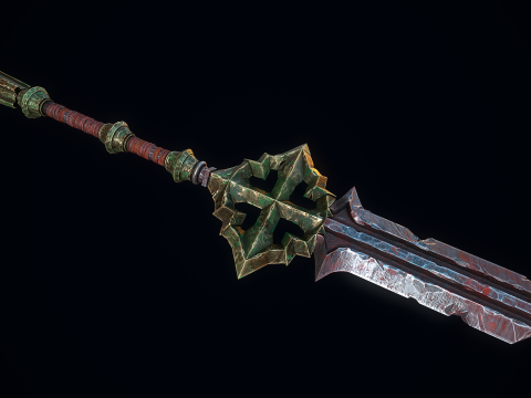 Spada dell'eroe rotta Modello 3D