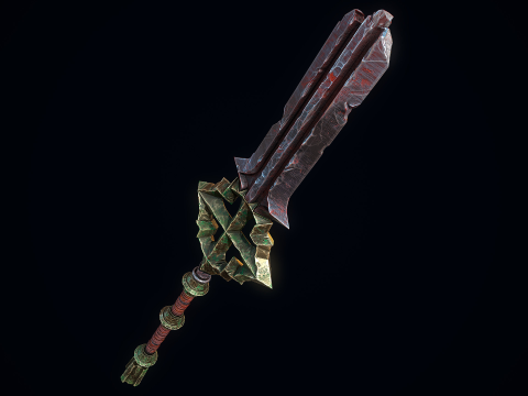 Spada dell'eroe rotta Modello 3D