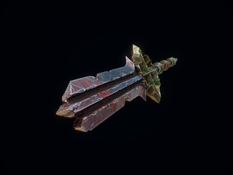 Spada dell'eroe rotta Modello 3D