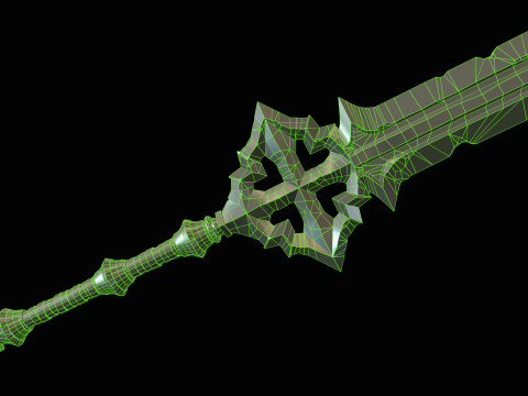 Spada dell'eroe rotta Modello 3D