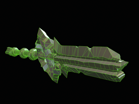 Spada dell'eroe rotta Modello 3D