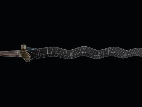 Short Flamberge Sword 3D Model