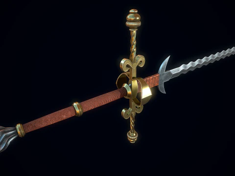 Two-handed Flamberge 3D Model