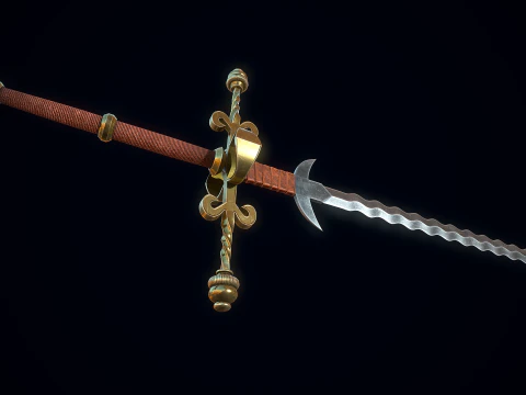 Two-handed Flamberge 3D Model
