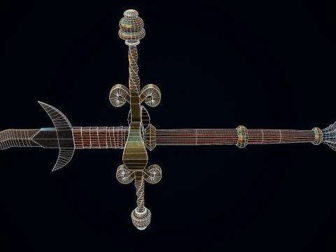 Two-handed Flamberge 3D Model