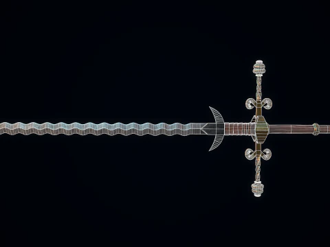 Two-handed Flamberge 3D Model