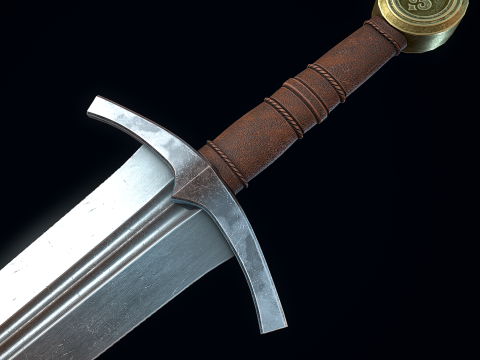 Medieval Broadsword 3D Model