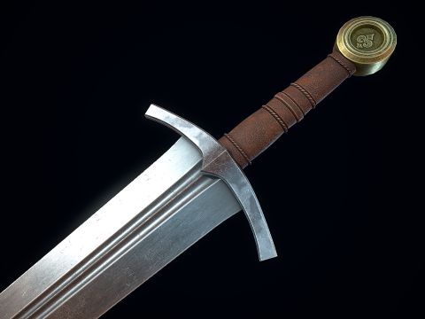 Medieval Broadsword 3D Model