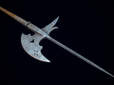 中世纪戟 3D 模型