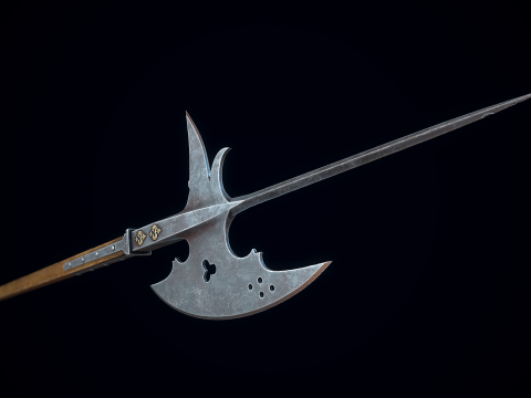 中世纪戟 3D 模型