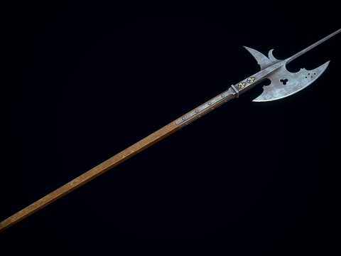 中世纪戟 3D 模型