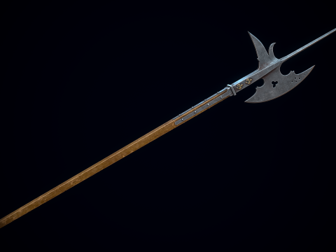 中世纪戟 3D 模型