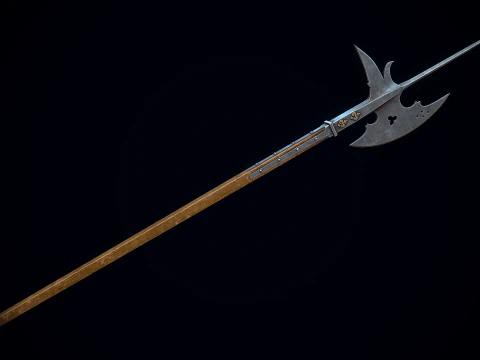 Medieval Halberd 3D Model