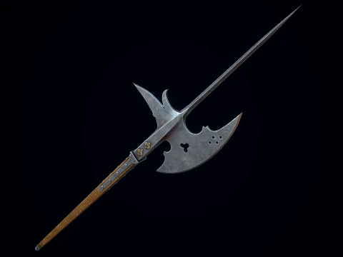 Medieval Halberd 3D Model