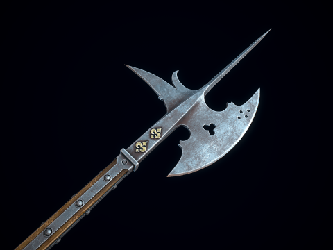 中世纪戟 3D 模型