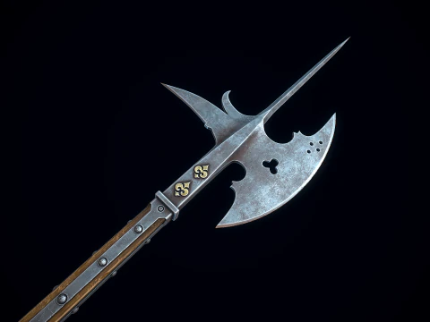 Medieval Halberd 3D Model