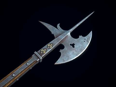 中世纪戟 3D 模型