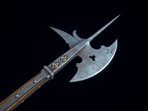 Medieval Halberd 3D Model