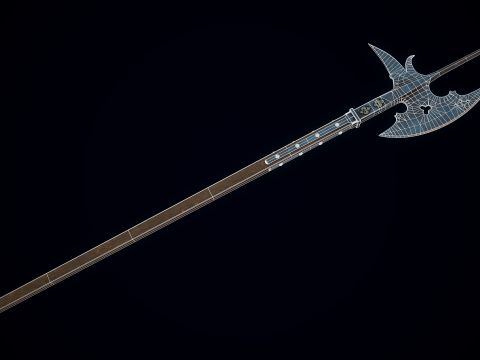 中世纪戟 3D 模型