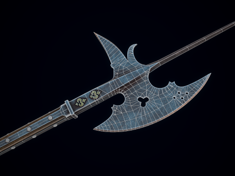 中世纪戟 3D 模型