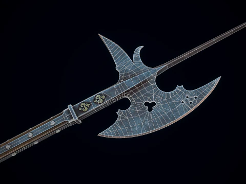 Medieval Halberd 3D Model