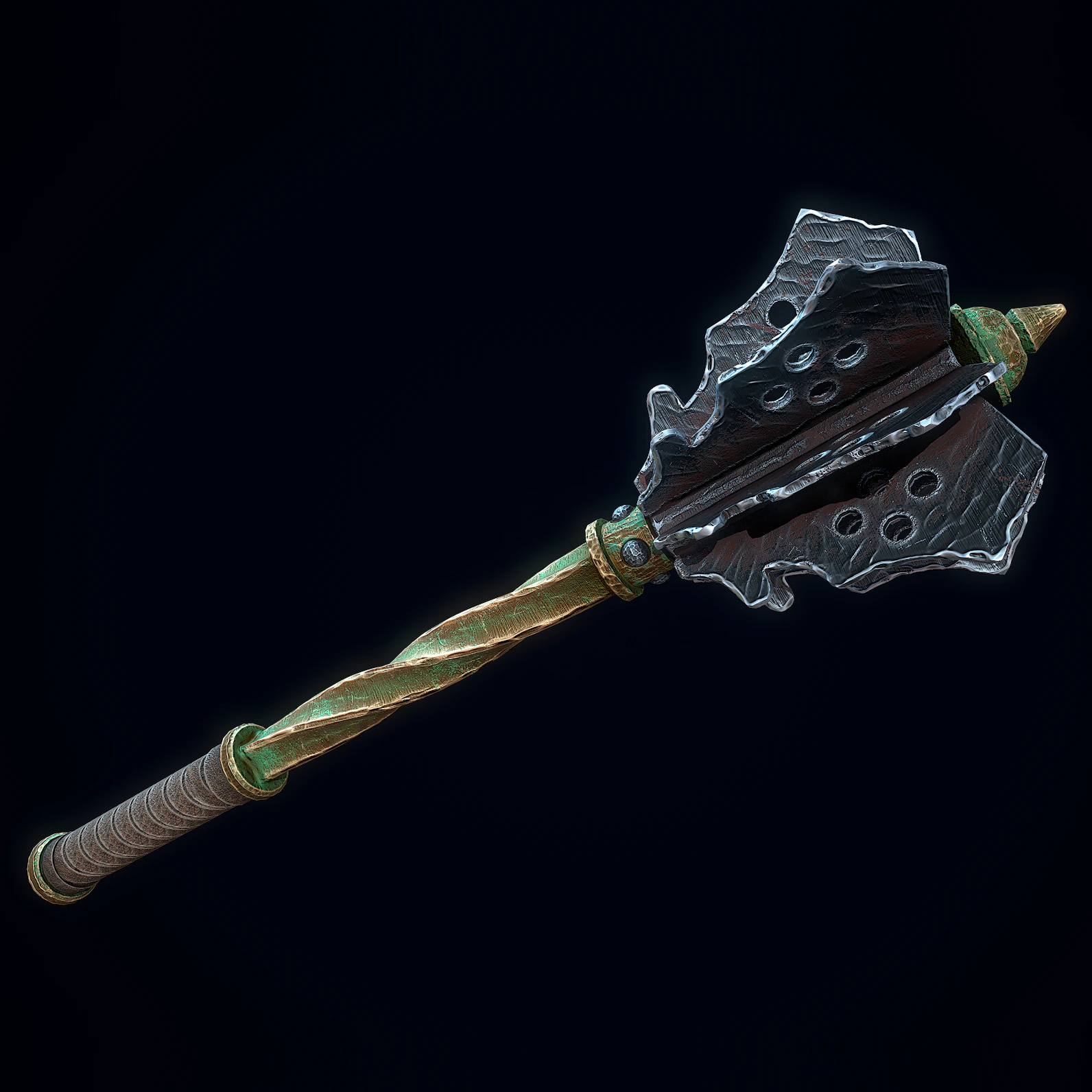 Medieval Mace 3D Model .c4d .max .obj .3ds .fbx .stl .blend 