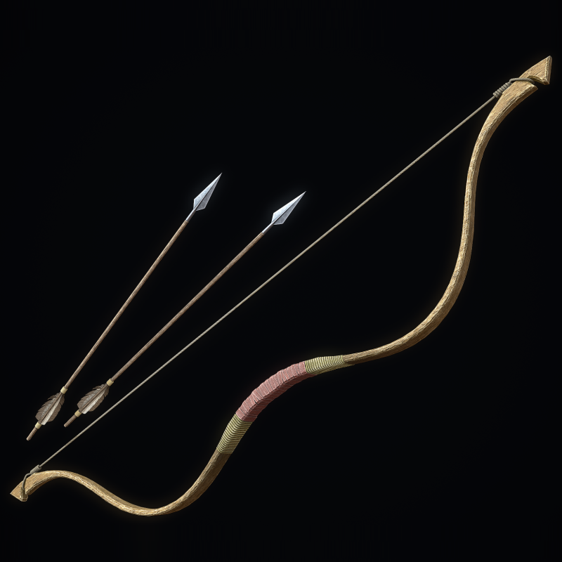 중세 짧은 활 3D 모델 .c4d .max .obj .3ds .fbx .stl .blend 