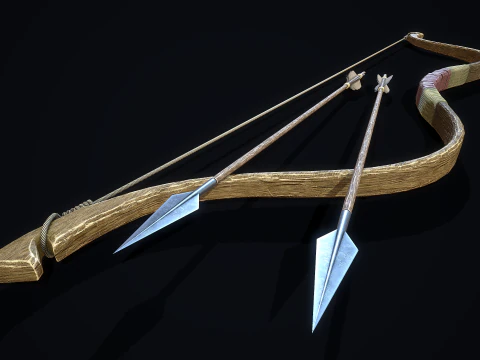 Medieval Short Bow 3D Model