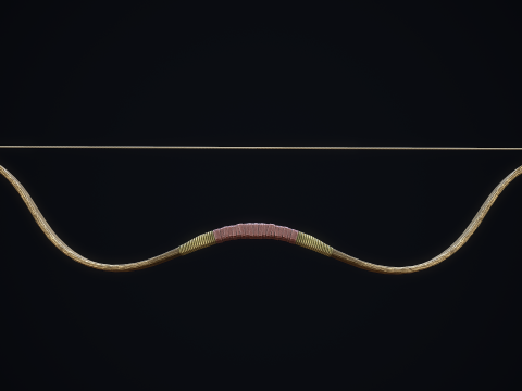 중세 짧은 활 3D 모델