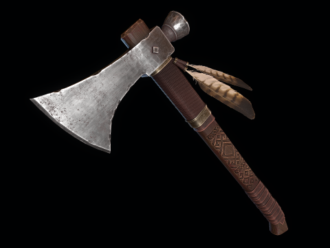 Machado Tomahawk Decorado Modelo 3D