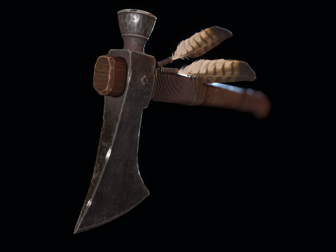 Machado Tomahawk Decorado Modelo 3D