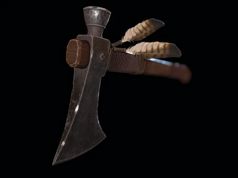 Decorated Tomahawk Axe 3D Model