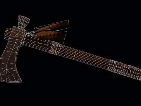 Machado Tomahawk Decorado Modelo 3D