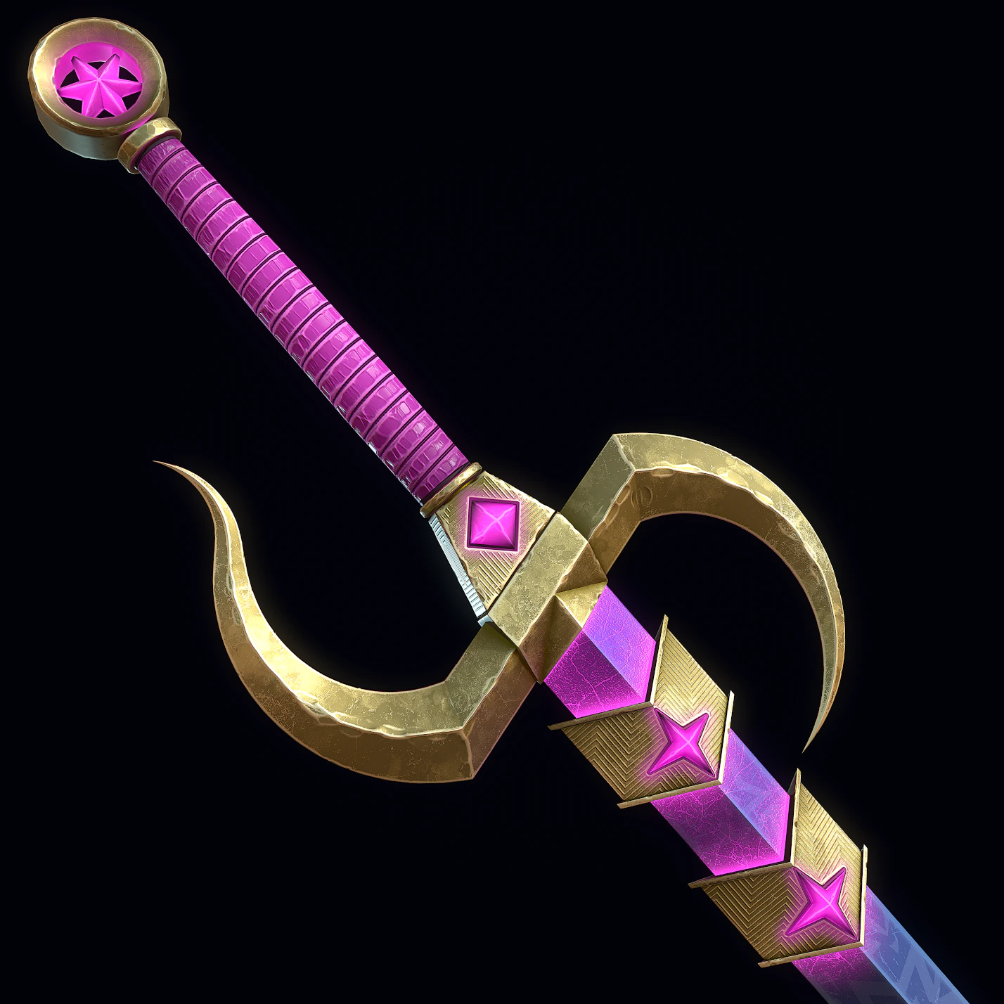 Starlight Sword 3D Model .c4d .max .obj .3ds .fbx .stl .blend